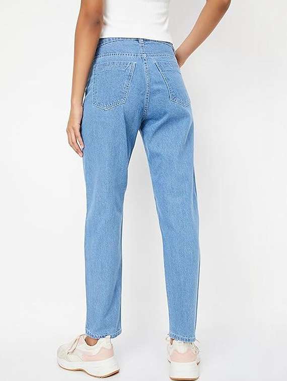 women solid mid rise boyfriend fit jeans - 22376623 -  Standard Image - 2