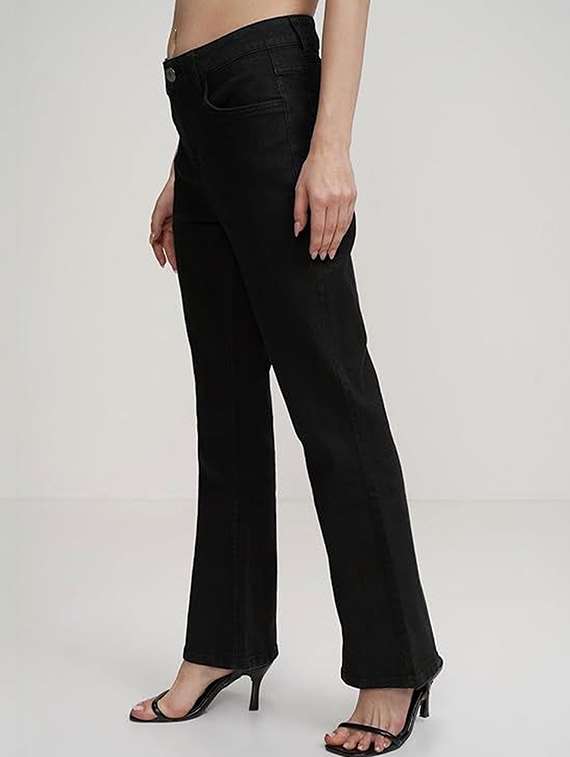 women solid high rise bootcut jeans - 22376626 -  Standard Image - 2