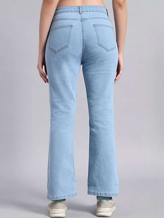 women solid mid rise bootcut jeans - 22376628 -  Standard Image - 2