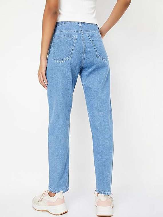 women solid mid rise boyfriend fit jeans - 22376631 -  Standard Image - 2