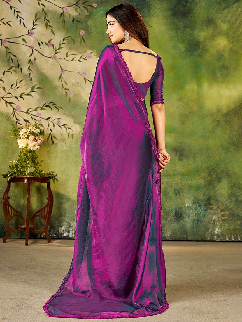 women solid plain saree with blouse - 22376692 -  Standard Image - 2