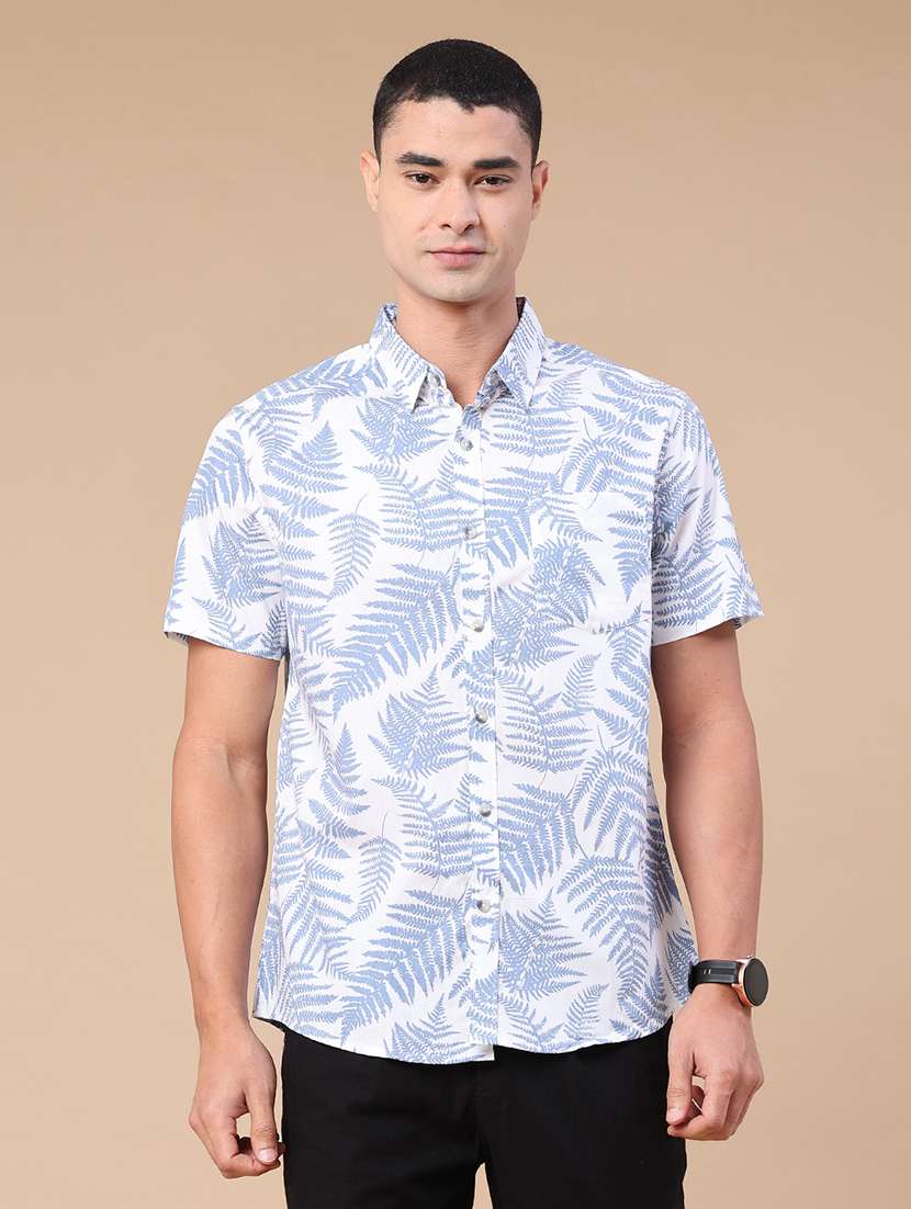 men printed short sleeve regular fit casual shirt - 22376788 -  Standard Image - 2