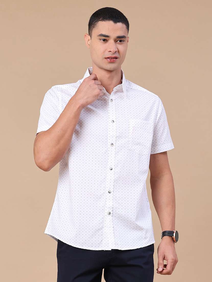 men printed short sleeve regular fit casual shirt - 22376795 -  Standard Image - 2