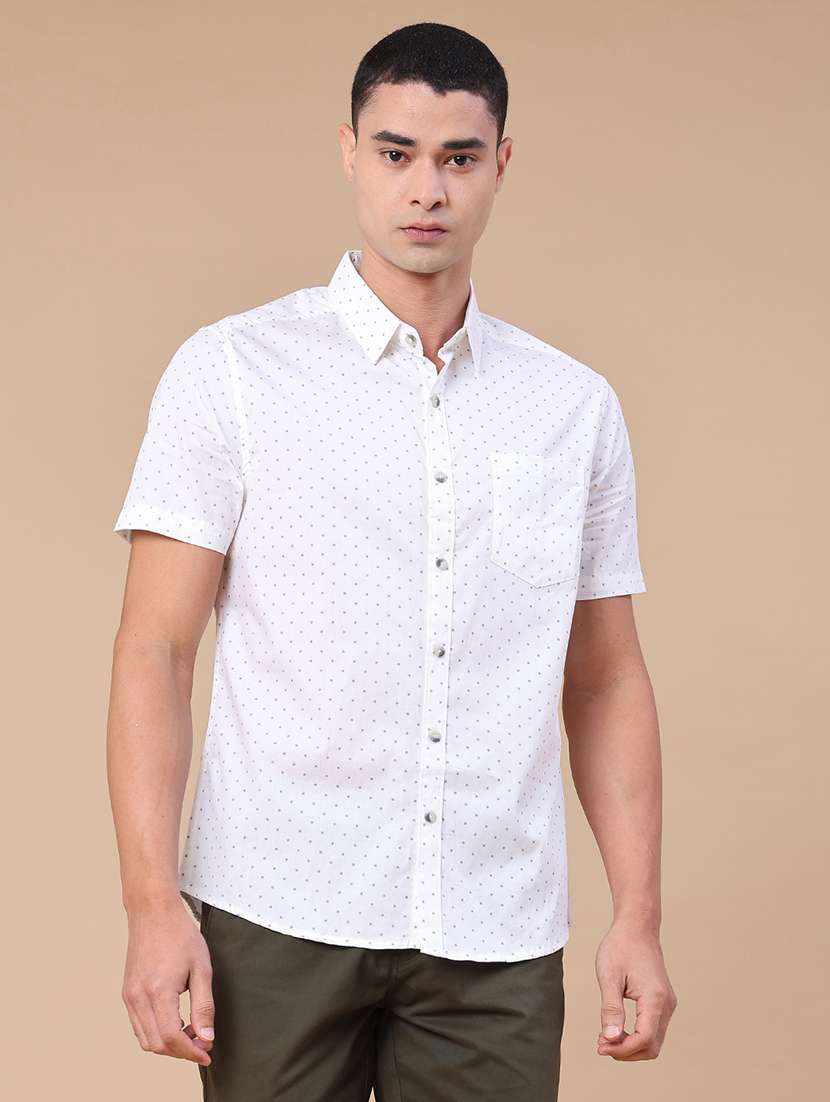 men printed short sleeve regular fit casual shirt - 22376797 -  Standard Image - 2