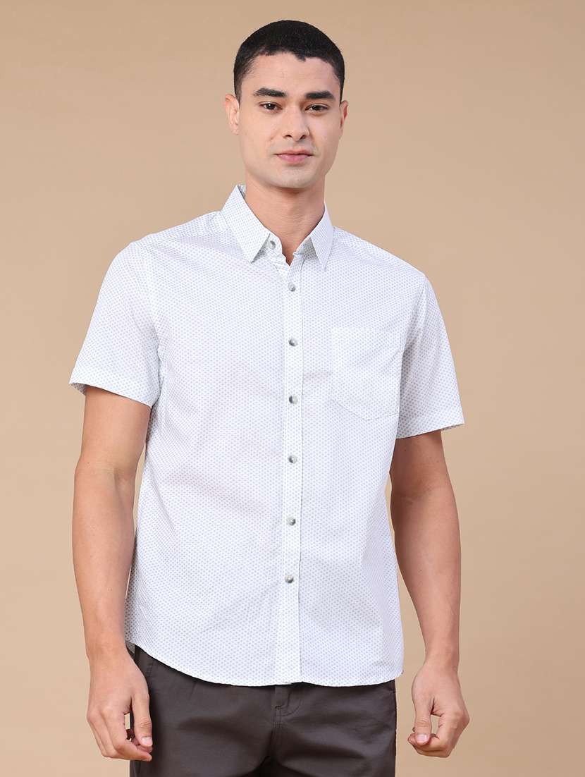 men printed short sleeve regular fit casual shirt - 22376799 -  Standard Image - 2
