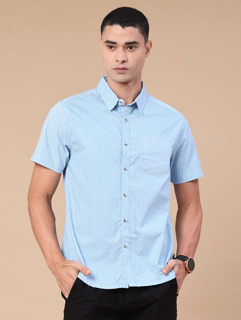 men printed short sleeve regular fit casual shirt - 22376803 -  Standard Image - 2