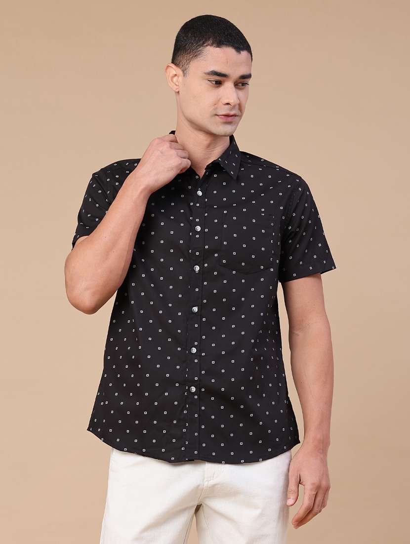 men printed short sleeve regular fit casual shirt - 22376805 -  Standard Image - 2