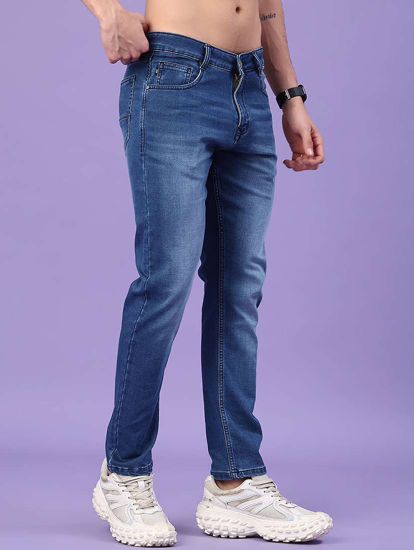 men washed mid rise full length slim fit jeans - 22376836 -  Standard Image - 2