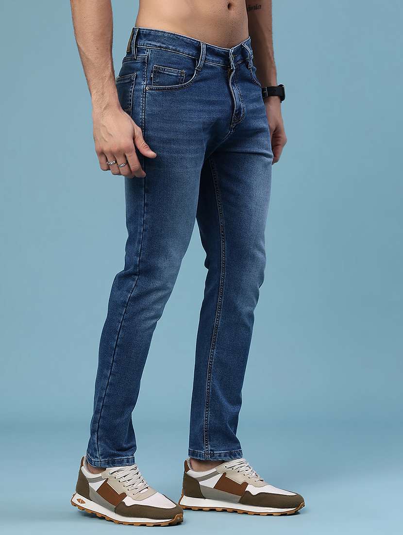 men washed mid rise full length slim fit jeans - 22376837 -  Standard Image - 2