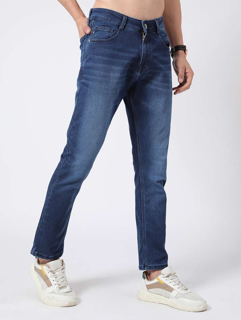 men washed mid rise full length slim fit jeans - 22376838 -  Standard Image - 2