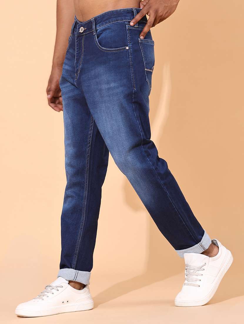 men washed mid rise full length tapered jeans - 22376845 -  Standard Image - 2