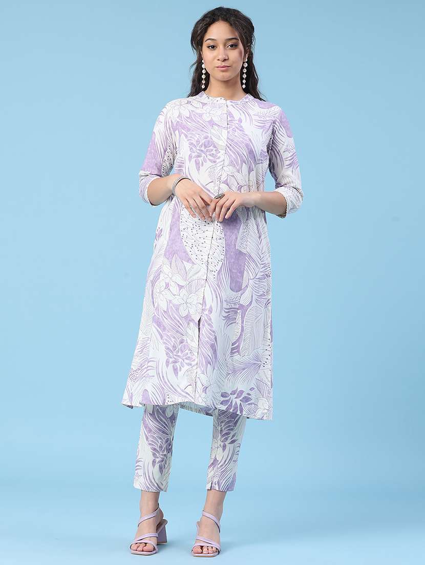women printed three quarter sleeves ethnic co-ord set - 22376867 -  Standard Image - 2
