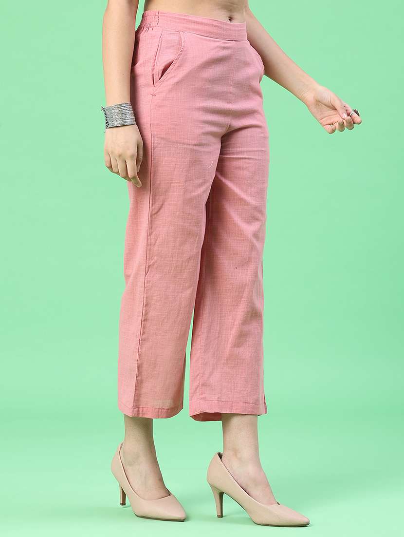 women solid mid rise straight pant - 22376946 -  Standard Image - 2