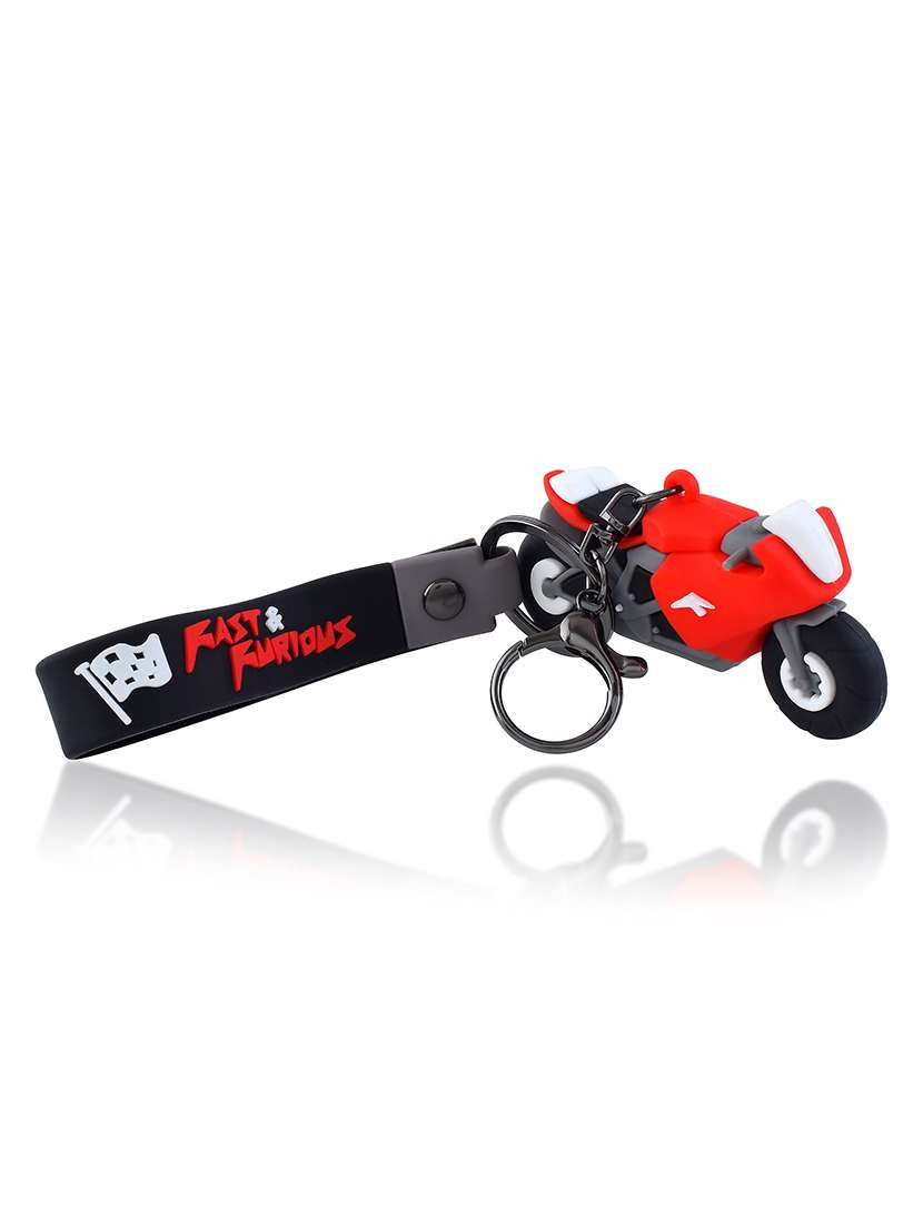 red motorcycle rubber fast furious keychain - 22376992 -  Standard Image - 2