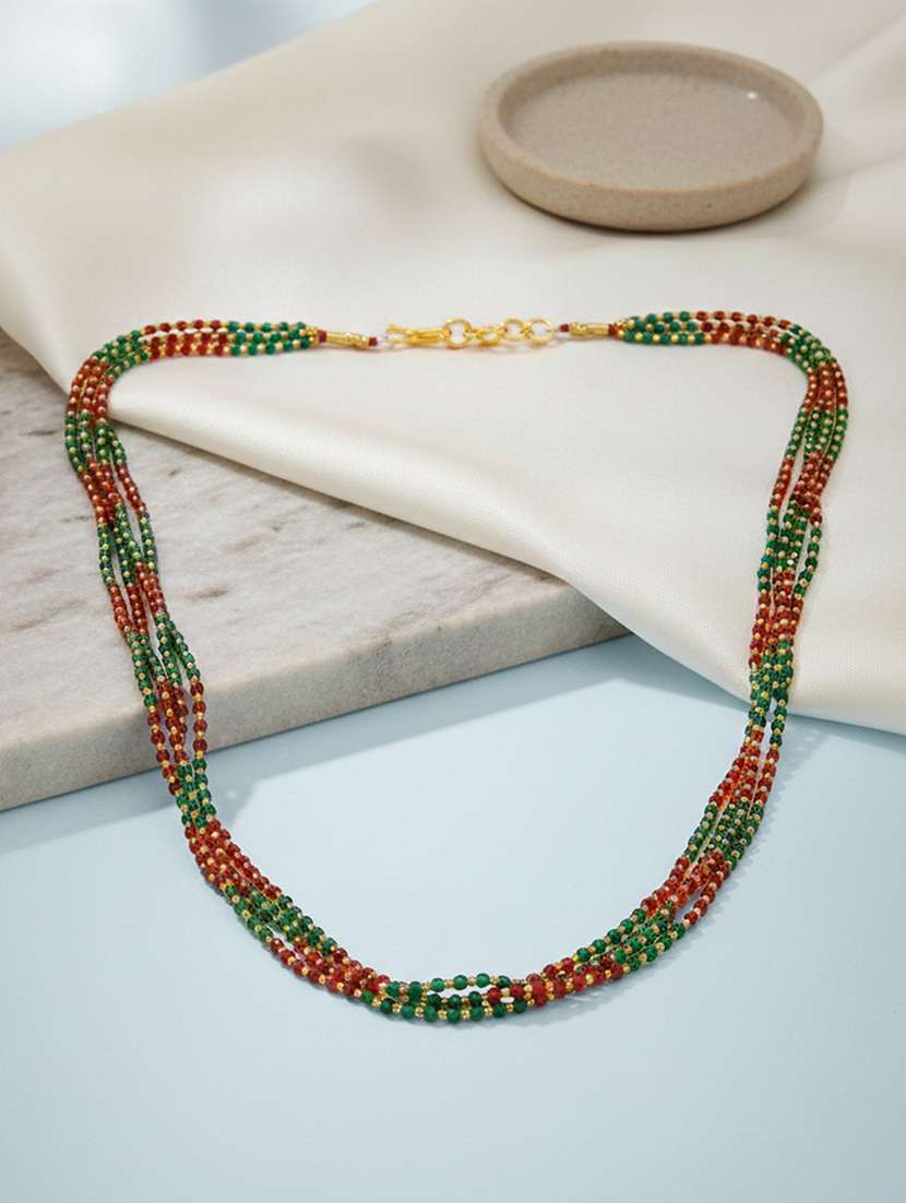 women beaded multistrand necklace
