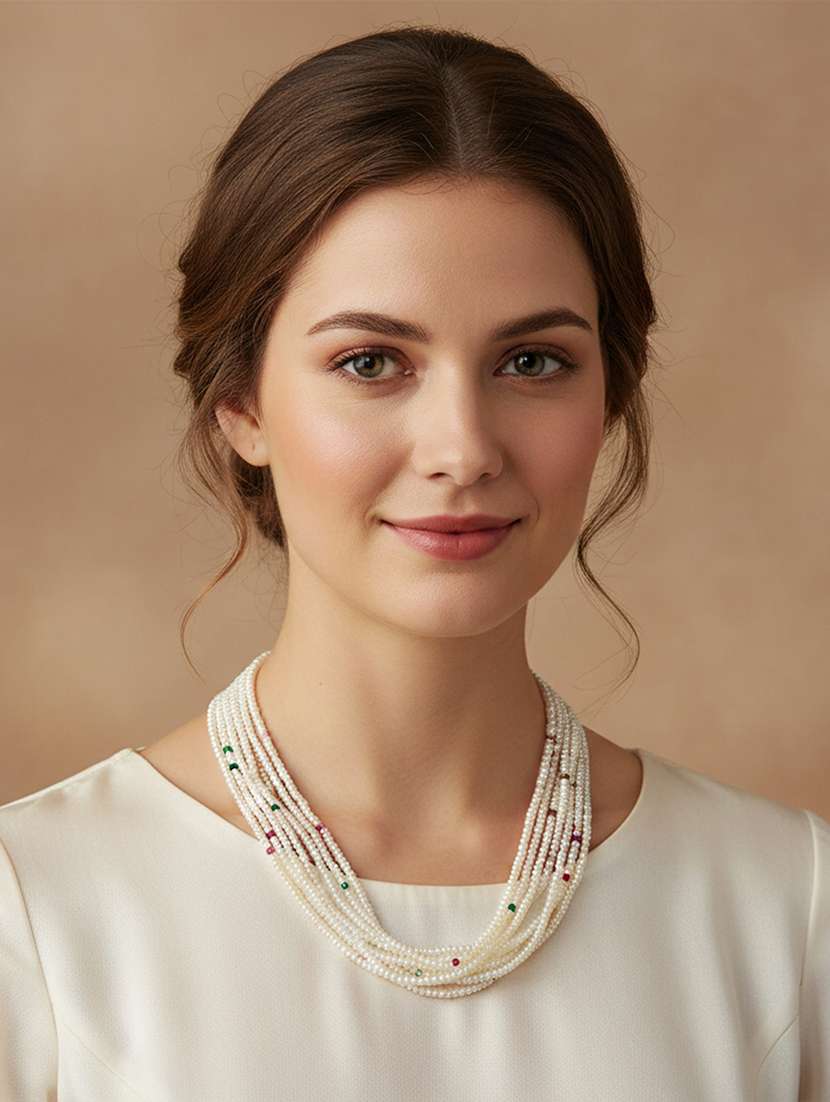 natural pearl bead necklace for women - 22377225 -  Standard Image - 2