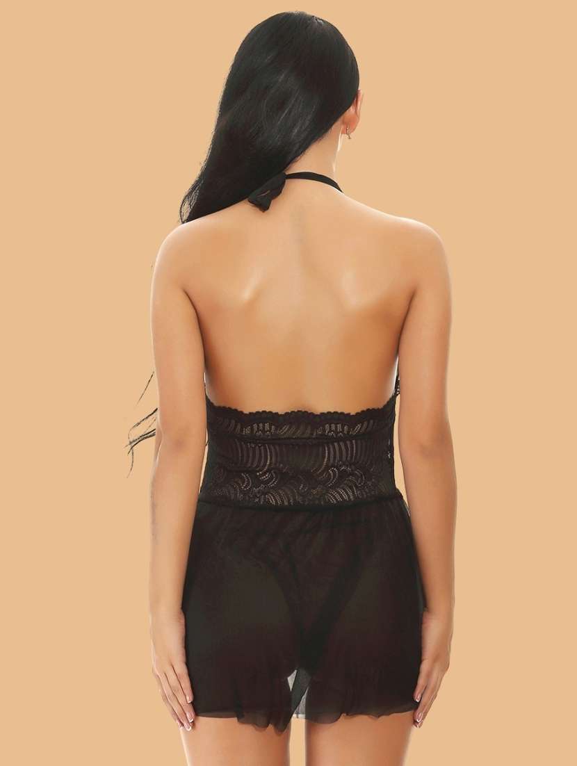 women self designed sleeveless lace babydoll - 22377375 -  Standard Image - 2