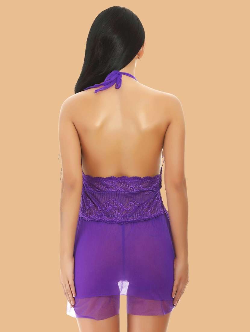 women self designed sleeveless lace babydoll - 22377377 -  Standard Image - 2