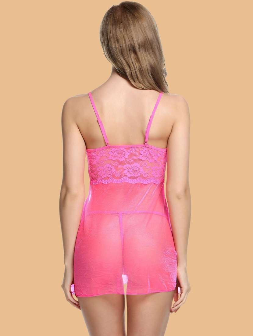 women self designed sleeveless lace babydoll - 22377396 -  Standard Image - 2