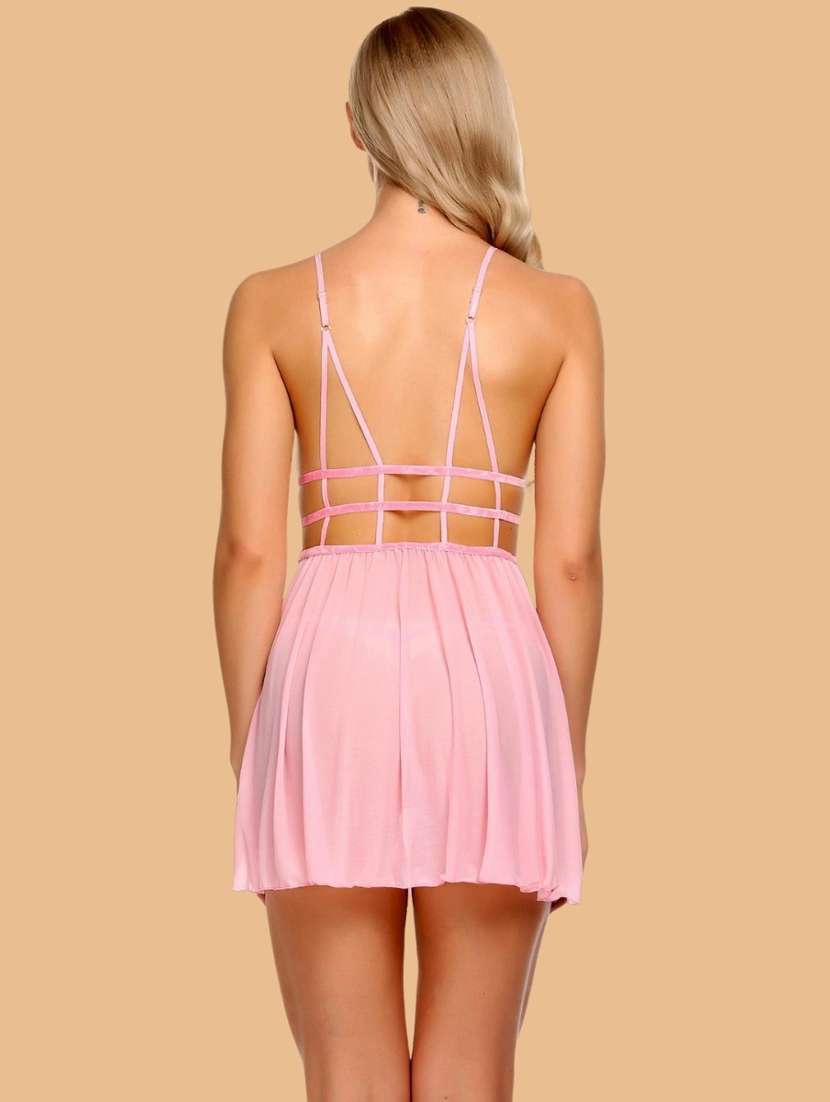 women self designed sleeveless lace babydoll - 22377404 -  Standard Image - 2