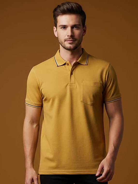 men solid short sleeve polo t-shirt