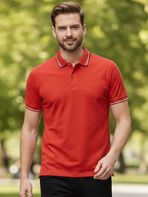 men solid short sleeve polo t-shirt