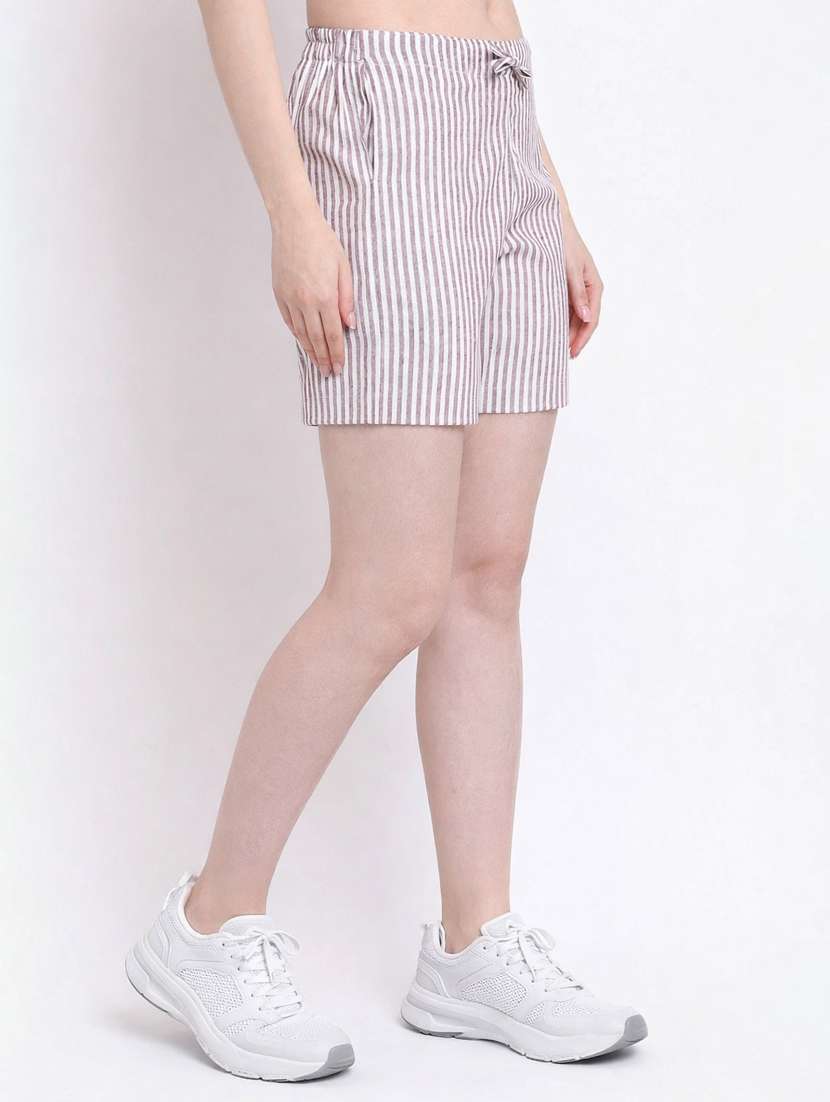 women striped mid rise shorts - 22377548 -  Standard Image - 2