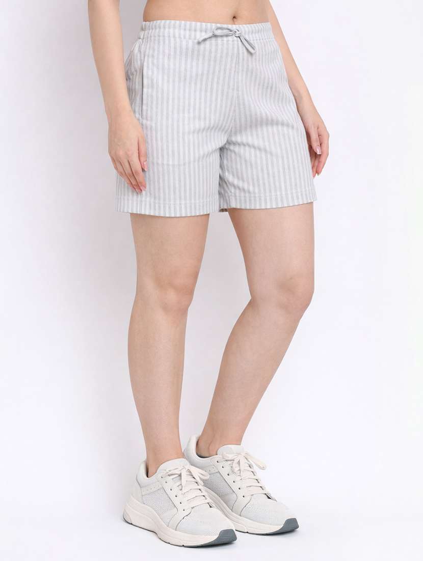 women striped mid rise shorts - 22377552 -  Standard Image - 2