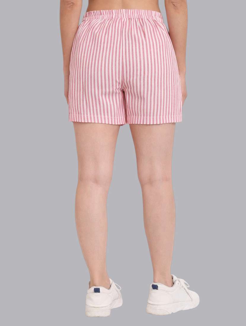 women striped mid rise shorts - 22377554 -  Standard Image - 2