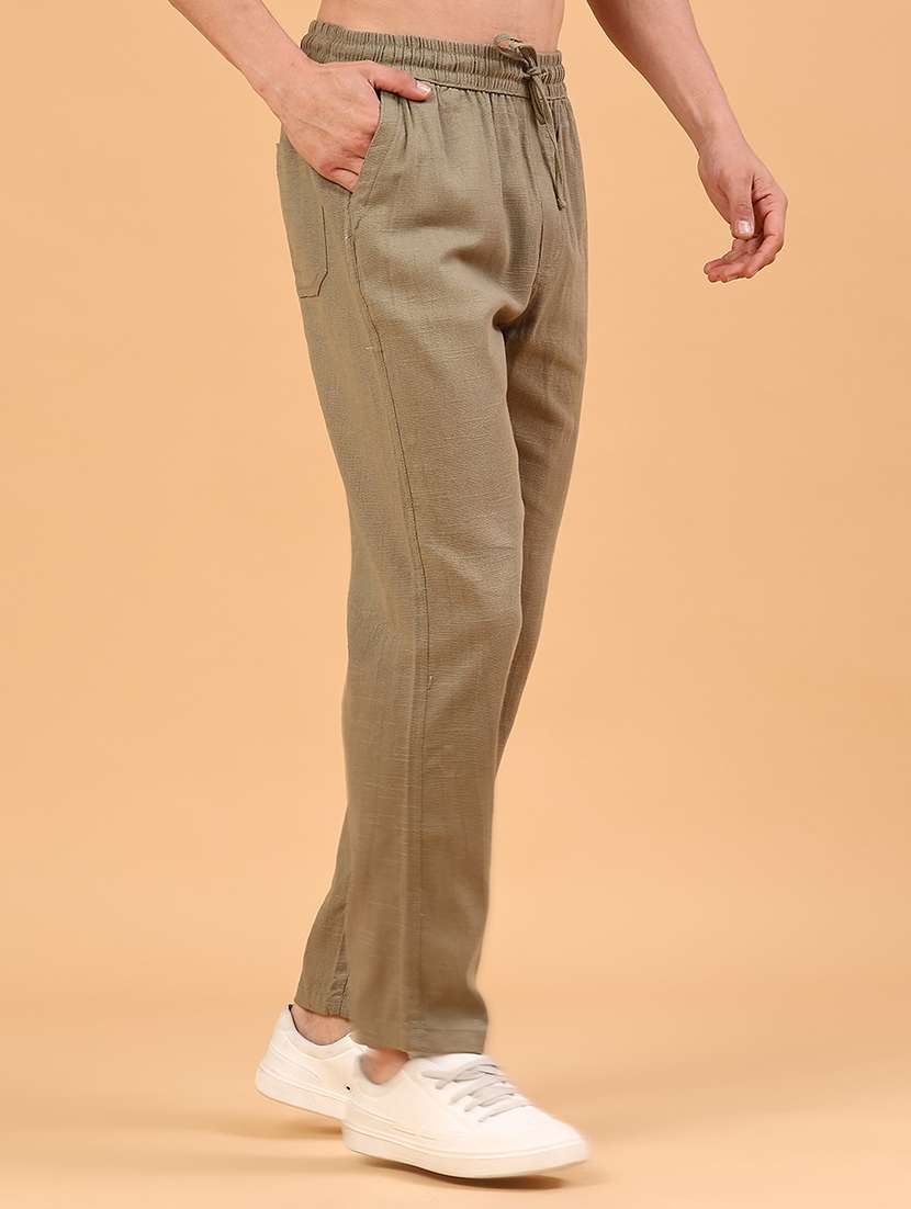 olive cotton  full length track pant - 22377648 -  Standard Image - 2