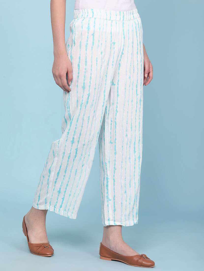 women printed mid rise straight fit trouser - 22377652 -  Standard Image - 2