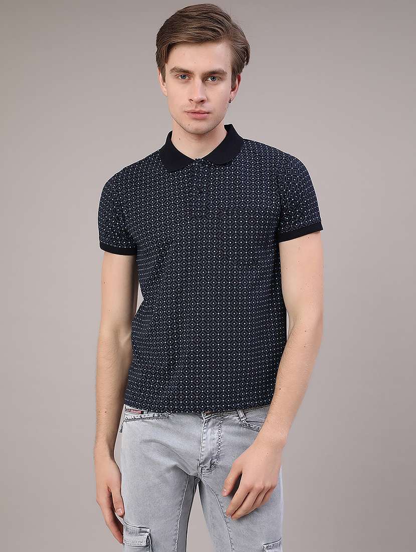 navy blue cotton blend plain tshirt - 22377809 -  Standard Image - 2
