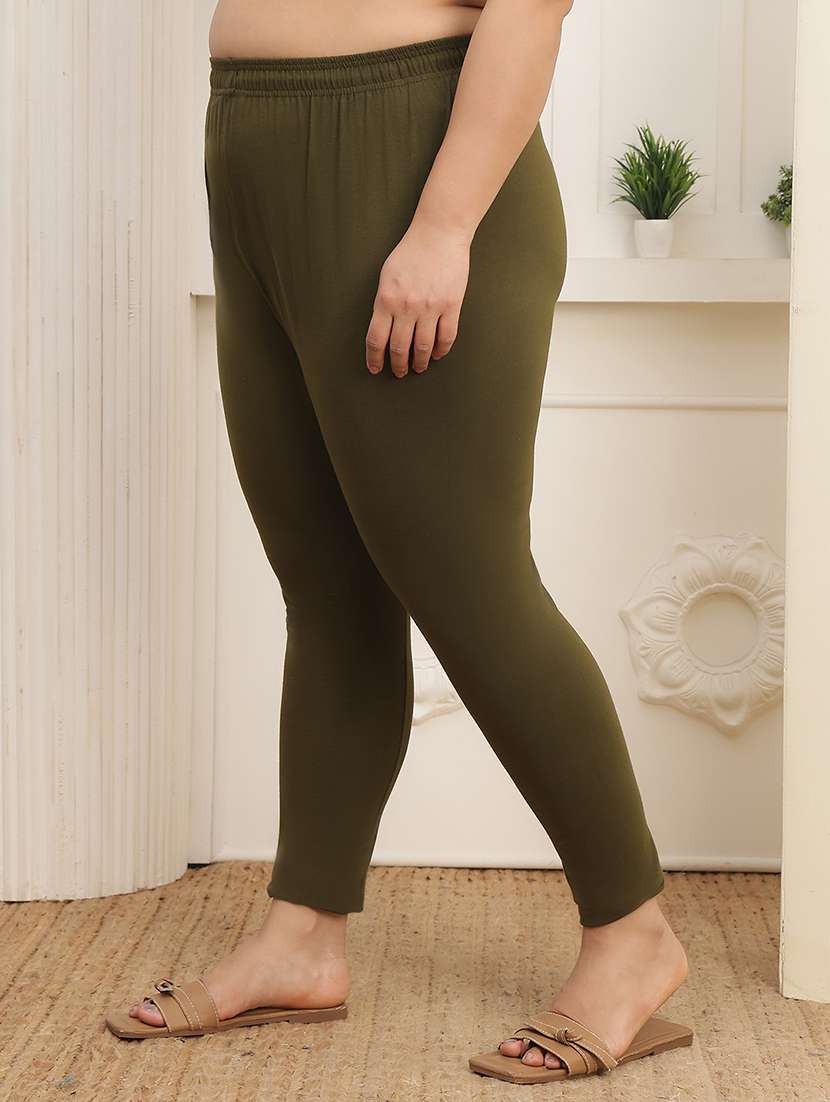 women pack of 2 plus size solid mid rise legging - 22377918 -  Standard Image - 2