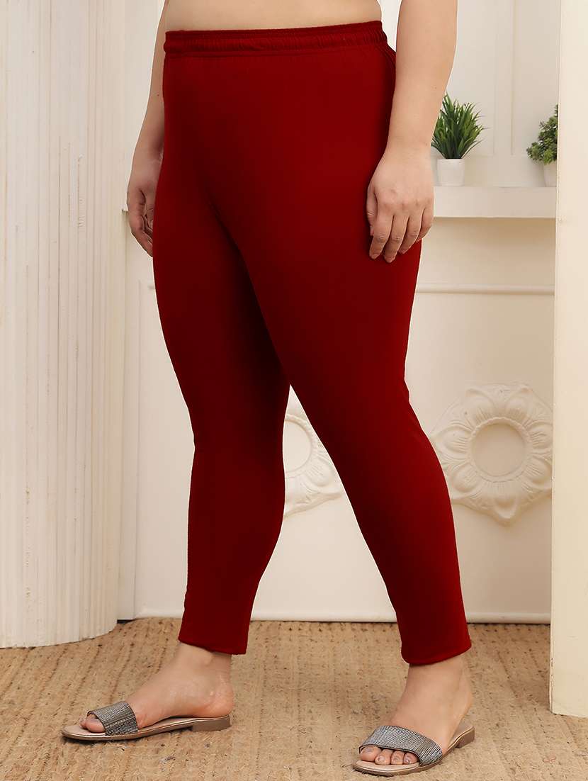 women pack of 2 plus size solid mid rise legging - 22377946 -  Standard Image - 2