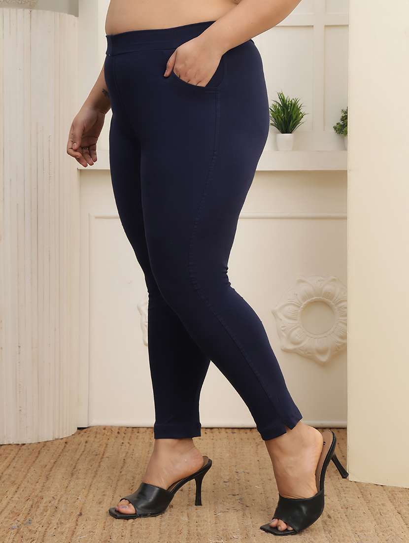 women pack of 2 plus size solid mid rise legging - 22378055 -  Standard Image - 2