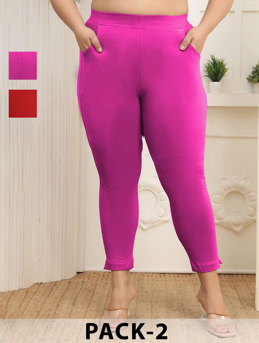 women pack of 2 plus size solid legging
