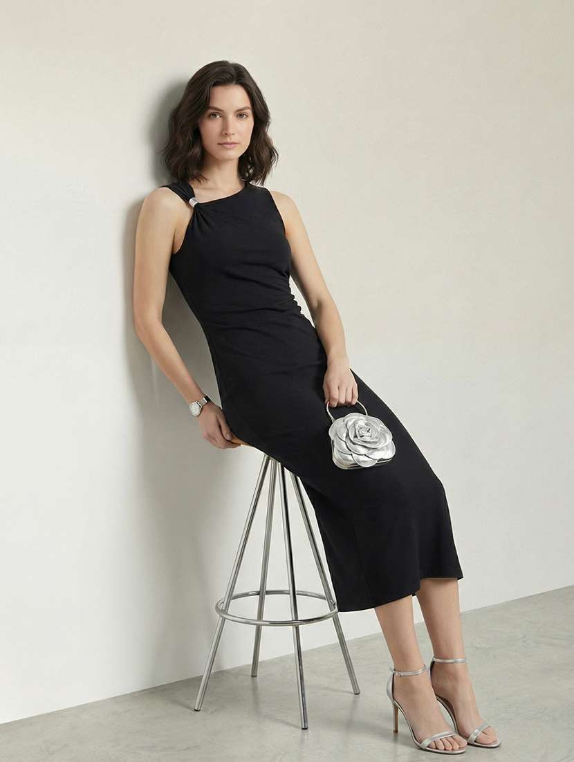 women solid single shoulder bodycon dress - 22378253 -  Standard Image - 2