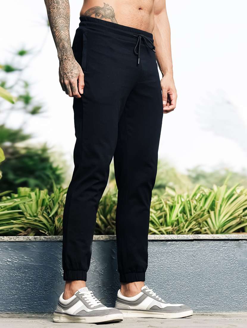 men solid mid rise track pant - 22378284 -  Standard Image - 2