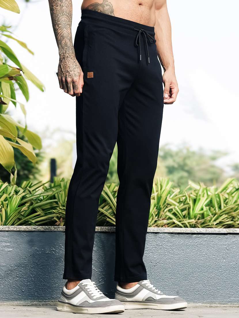 men solid mid rise track pant - 22378289 -  Standard Image - 2