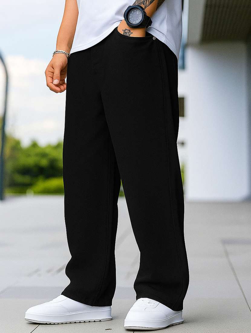 men plain mid rise full length baggy jeans - 22378557 -  Standard Image - 2