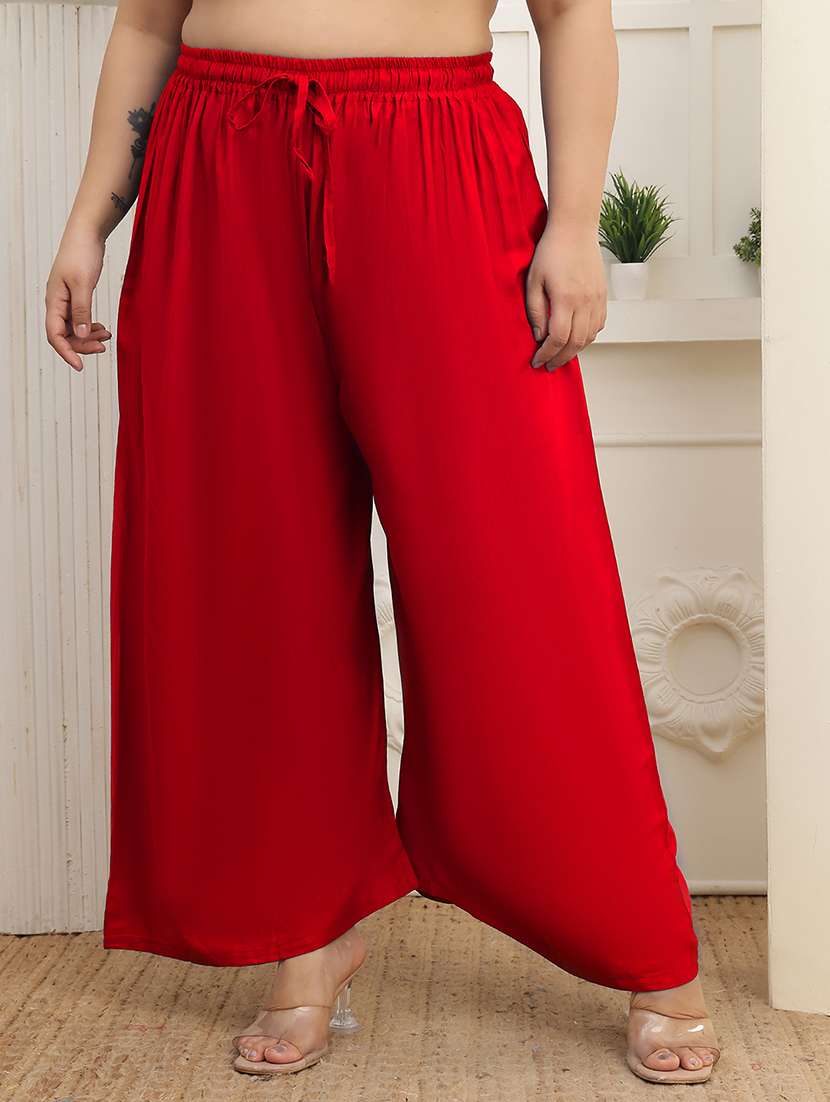women plus size solid palazzo