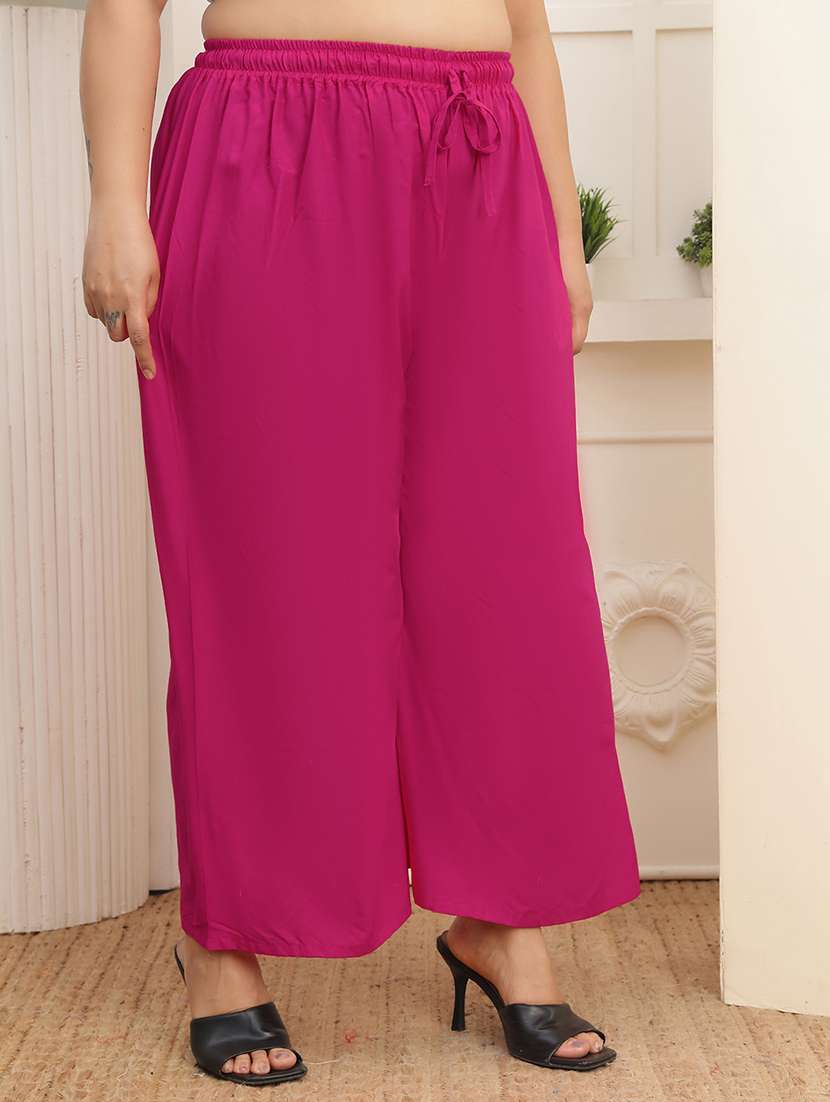 women plus size solid palazzo - 22378725 -  Standard Image - 2
