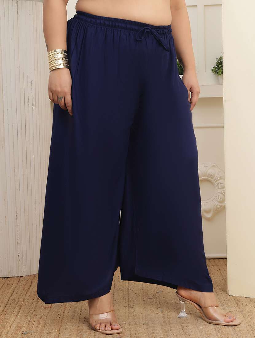 women plus size solid palazzo - 22378727 -  Standard Image - 2