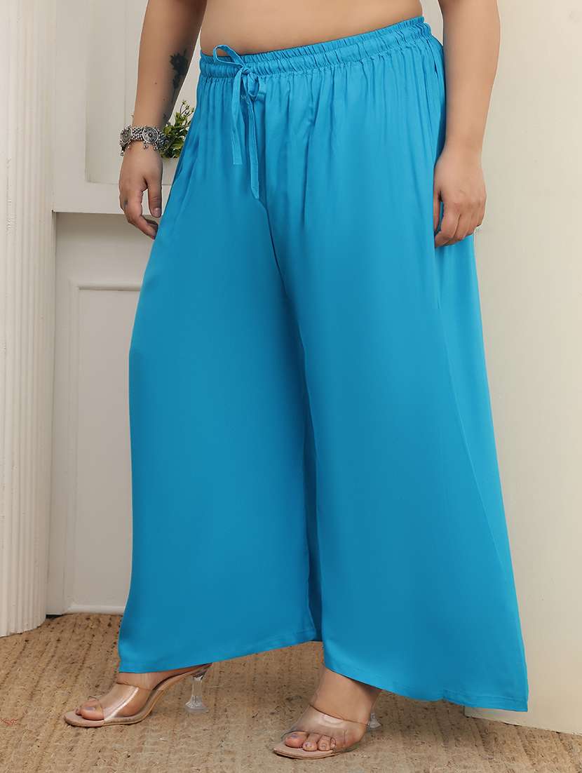 multi colored rayon palazzos - 22378880 -  Standard Image - 2