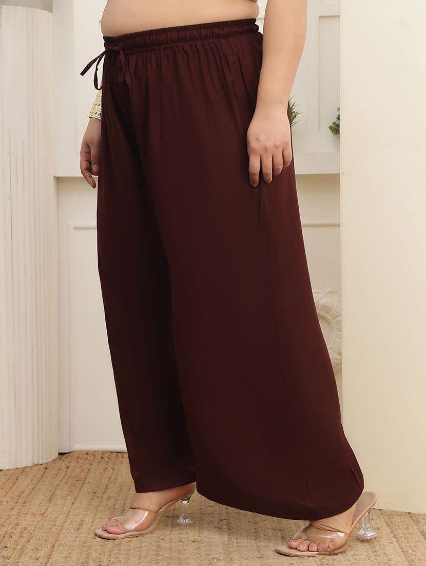 women pack of 2 plus size solid palazzo - 22378908 -  Standard Image - 2