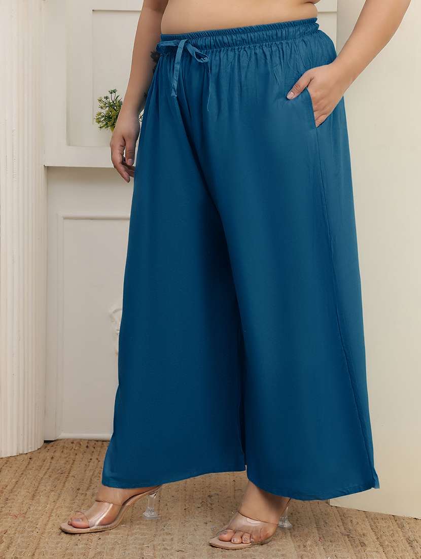 women pack of 2 plus size solid palazzo - 22379008 -  Standard Image - 2
