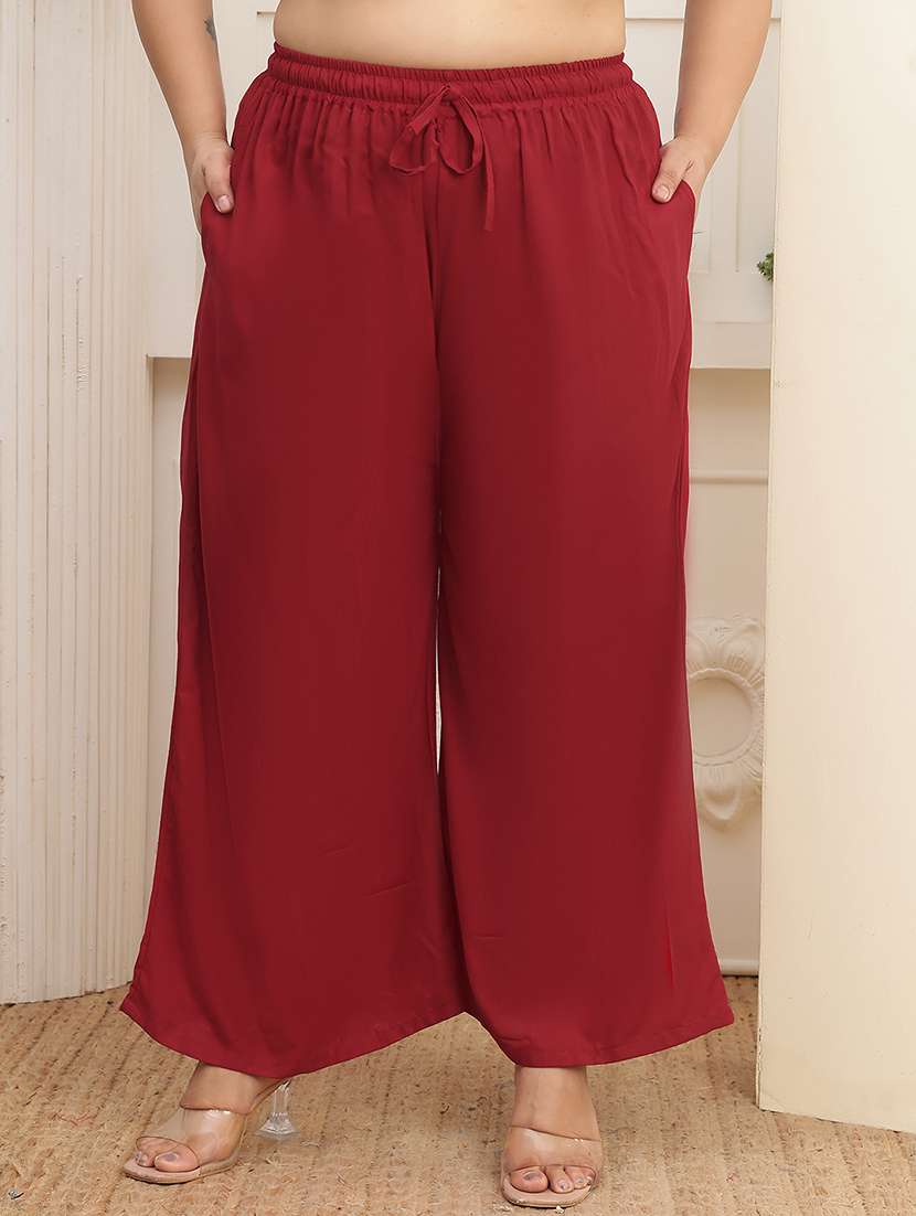 women pack of 2 plus size solid palazzo - 22379016 -  Standard Image - 2