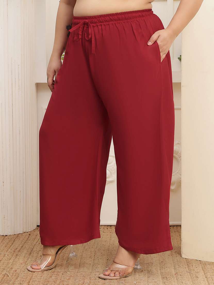 women pack of 2 plus size solid palazzo - 22379058 -  Standard Image - 2