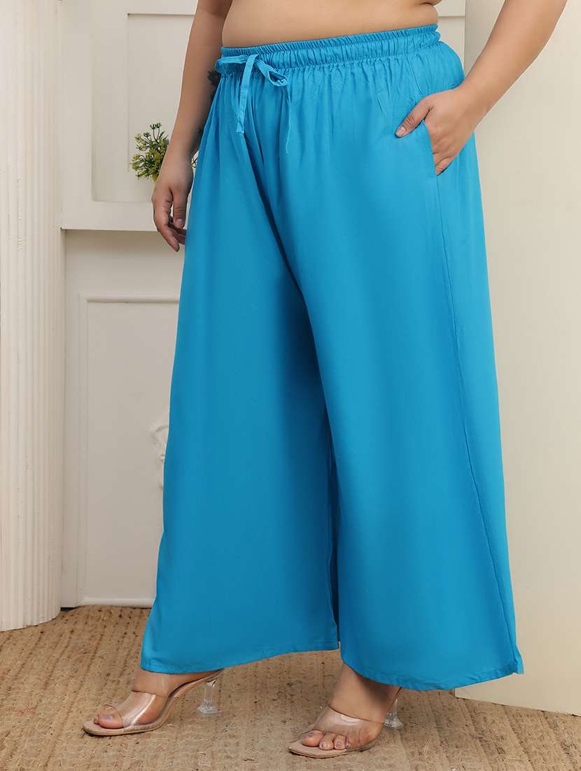 Women Pack Of 2 Plus Size Solid Palazzo - 22379096 -  Standard Image - 2