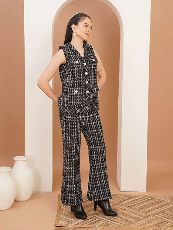 women self designed top and trouser co-ord set - 22379167 -  Standard Image - 2